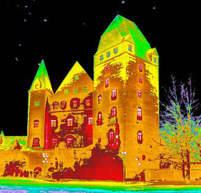 Wärmebildaufnahme „Neues Schloss Süd“ von Ingenieurbüro Müller Thermografie und Leckortung